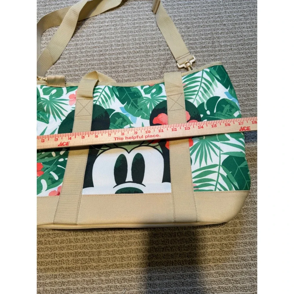 Disney Minnie Mouse Tropical Tote Bag Floral Palm Print Crossbody‎ Shoulder Zip
